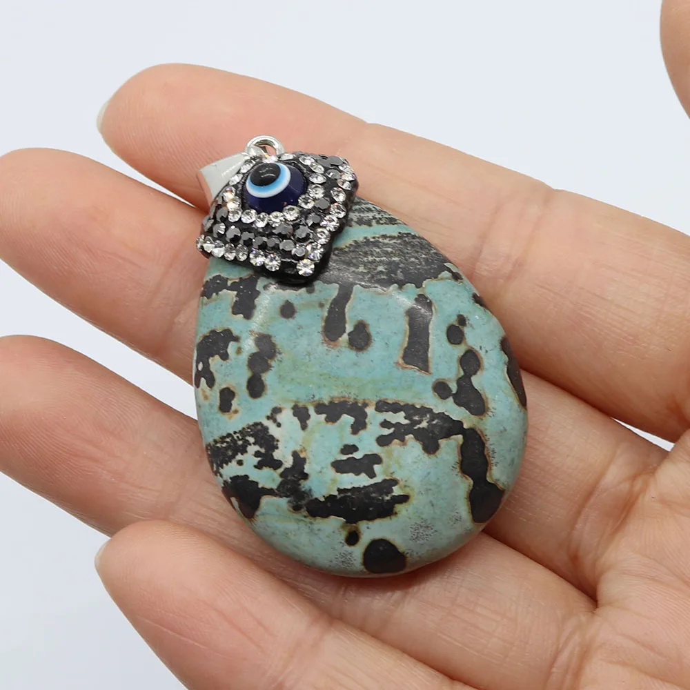 Нежный натуральный камень подвеска в виде яйца набор глаз дьявола мода унисекс
