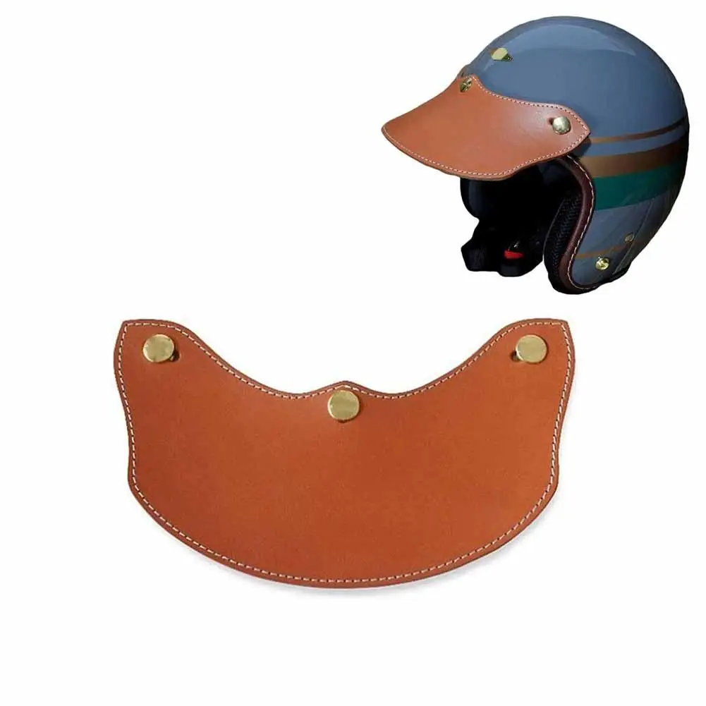 

Fashion Motorcycle Helmet Visors Detachable Leather Windshield Brim 3 Pin Open Face Helmets Visors Accessories