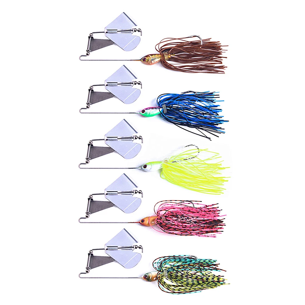 

1/5Pcs Spinner Bait Jig Fishing Lures Bass Jig Chatter Bait Fishing Lure Metal Jig Fishing Jig Buzzbaits Spinnerbait Tackle