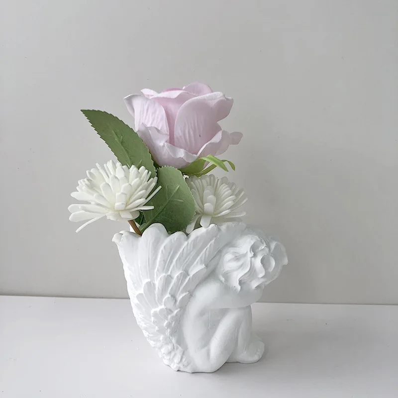 

Little Angel Wing Plaster Flower Pot Mold DIY Concrete Decoration Mold