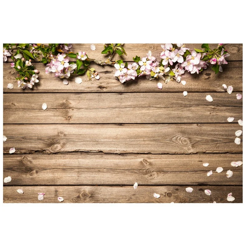 

Photography Props 7X5 FT Spring Flowers Wooden Wall Photography Background Cloth Newborn Baby Photo Background