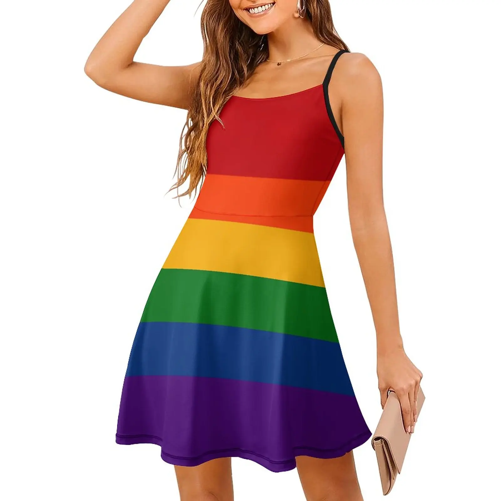 

Однотонное женское платье на бретельках с флагами, Лидер продаж, экзотическая Женская одежда, графические вечерние платья