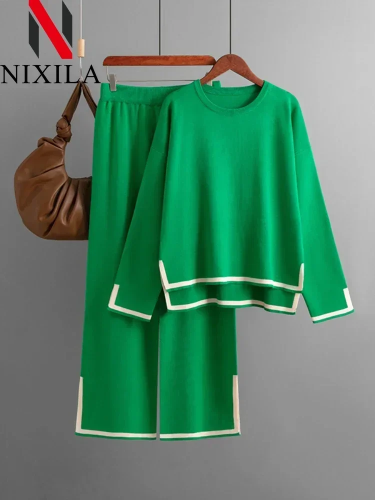 Женский трикотажный костюм-двойка повседневный свободный Трикотажный костюм из