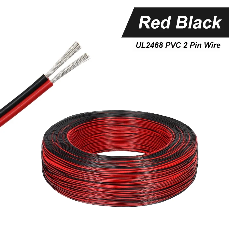 

2-50 м UL2468 Красный Черный 2-контактный провод 30 28 26 24 22 20 18 16AWG Аудиокабель для электронного динамика для светодиодного автомобильного аудиоразъема 12 В JST