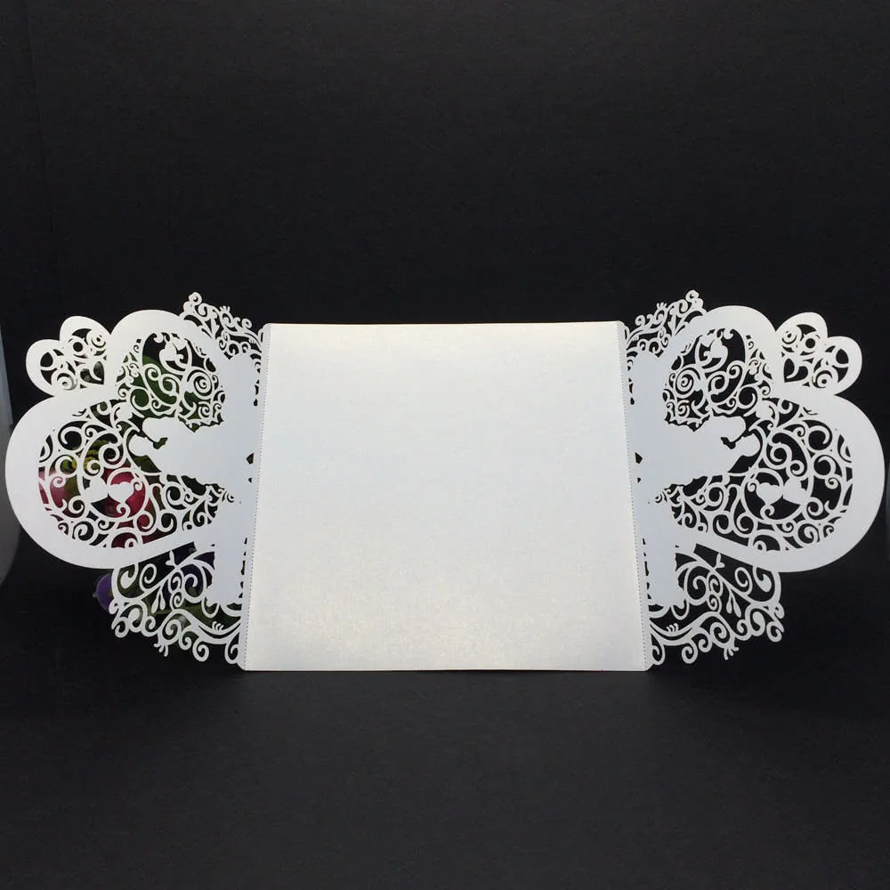 50 шт. Романтическая Свадебная пригласительная открытка с изящным резным узором в