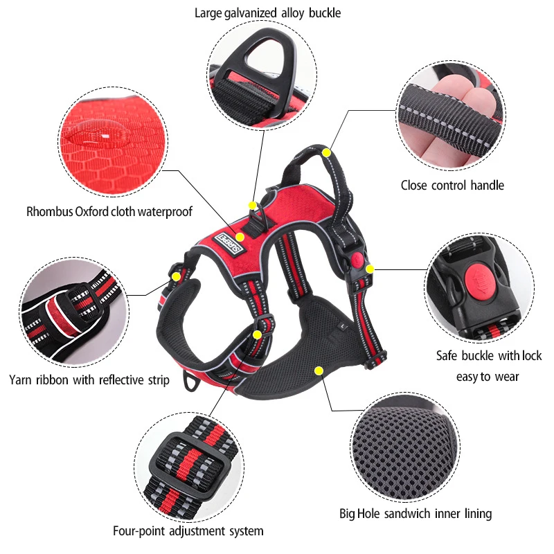 Светоотражающая шлейка для собак мягкий Регулируемый жилет с мягкой подкладкой