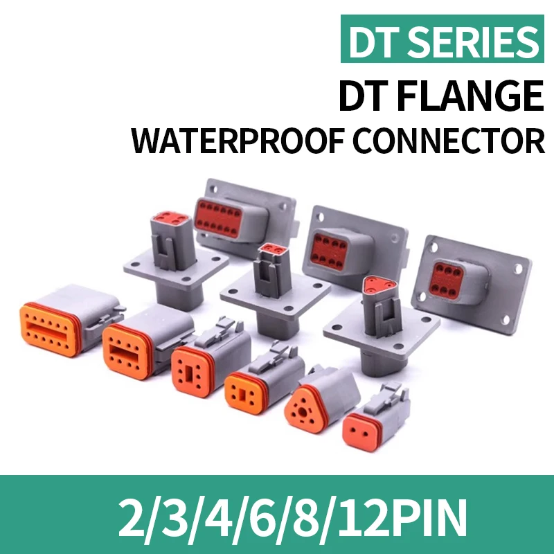 

DT04-4P-L012 Deutsch flange type waterproof automotive connector 2P/3P/4P/6P/8P/12P sheath butt harness socket terminal