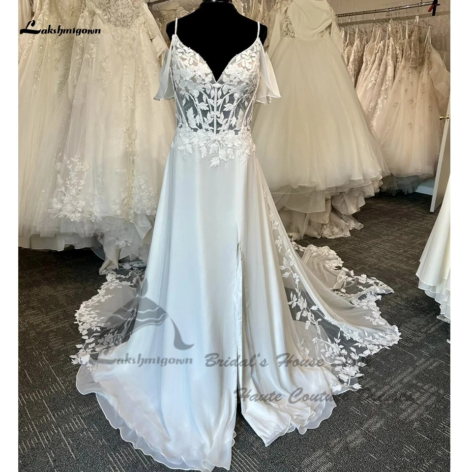 

Lakshmigown винтажное кружевное свадебное платье в стиле бохо для женщин 2024 Bata невесты Свадебные платья на бретелях