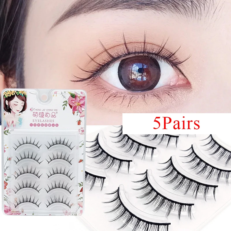 

5 Pairs Women Japanese Serious Makeup False Eyelashes Long Thick Natural Beauty Eye Lash Extension DIY Cosmetic Fake Eyelashes