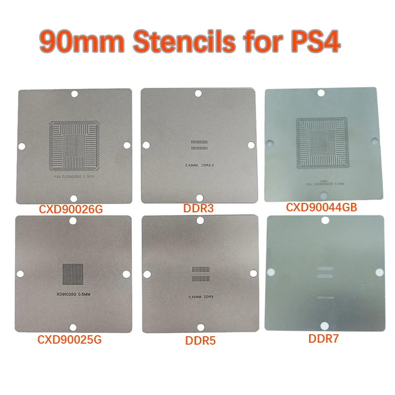 

90mm BGA Reballing Stencils Solder Ball Steel 6 Pieces/lot for PS4 BGA IC Reball Station Parts