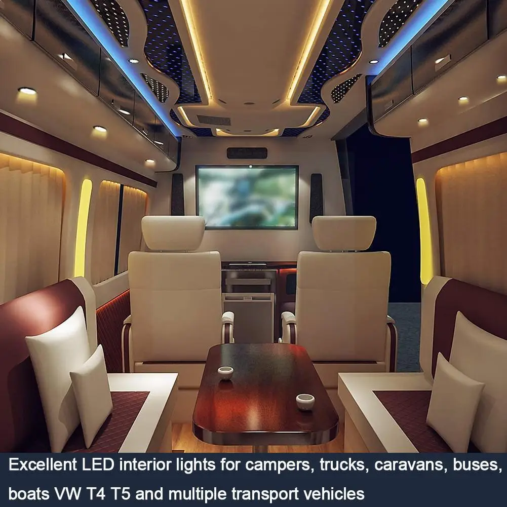 

9w 12v Led Car Round Ceiling Dome Roof Light Interior Light Lamp On Off Switch For Van Caravan Motorhome Boat Rv Q3g8