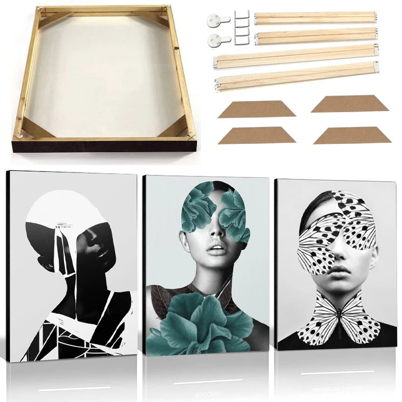 

Холст с изображением женщин и мужчин, абстрактная фигурка с цветами и геометрическим рисунком лица, художественный постер, портретная живопись, креативная Настенная картина