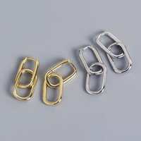 geometric oval hoop earrings for women ins personalized ear buckle simple metal style detachable fashion party jewelry gifts