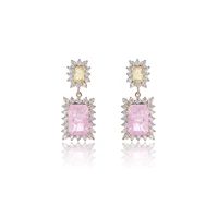 square zircon drop earrings for weddingdangle bridal earring women girl gatherings party jewelry accessories ce11706