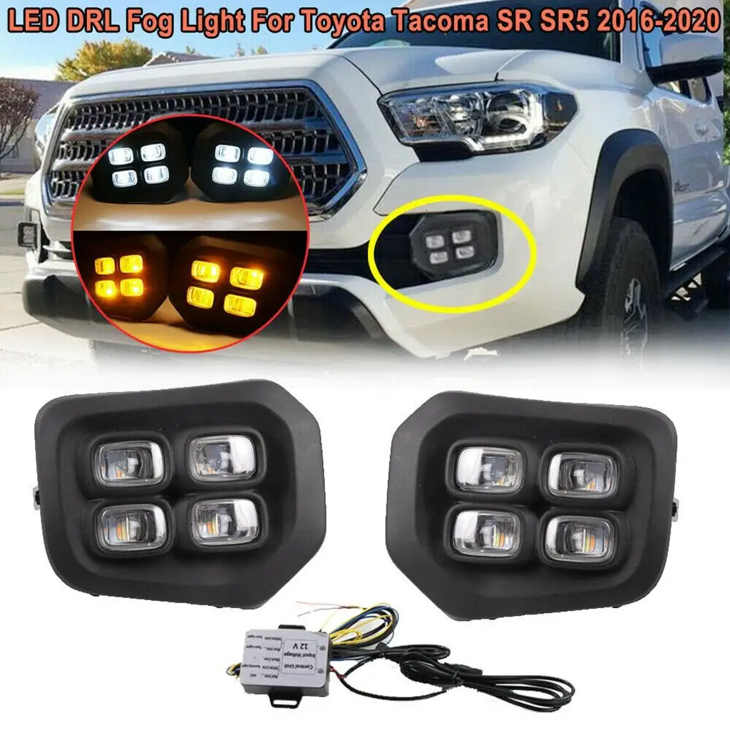 

2Pcs Automobile 12V LED Drl Lights Fog Lamp for 16-18 Shockproof