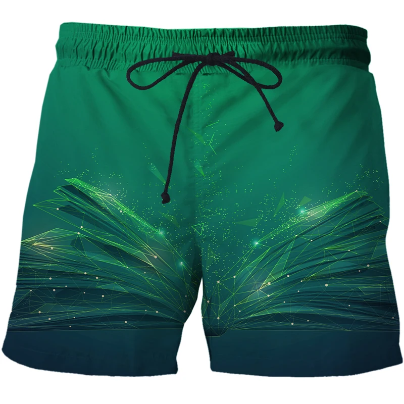 2022 3d AI technology data pattern Print Quick Dry Beach Shorts Men Summer New Printed Men's Clothing Swimming Trunks Casual