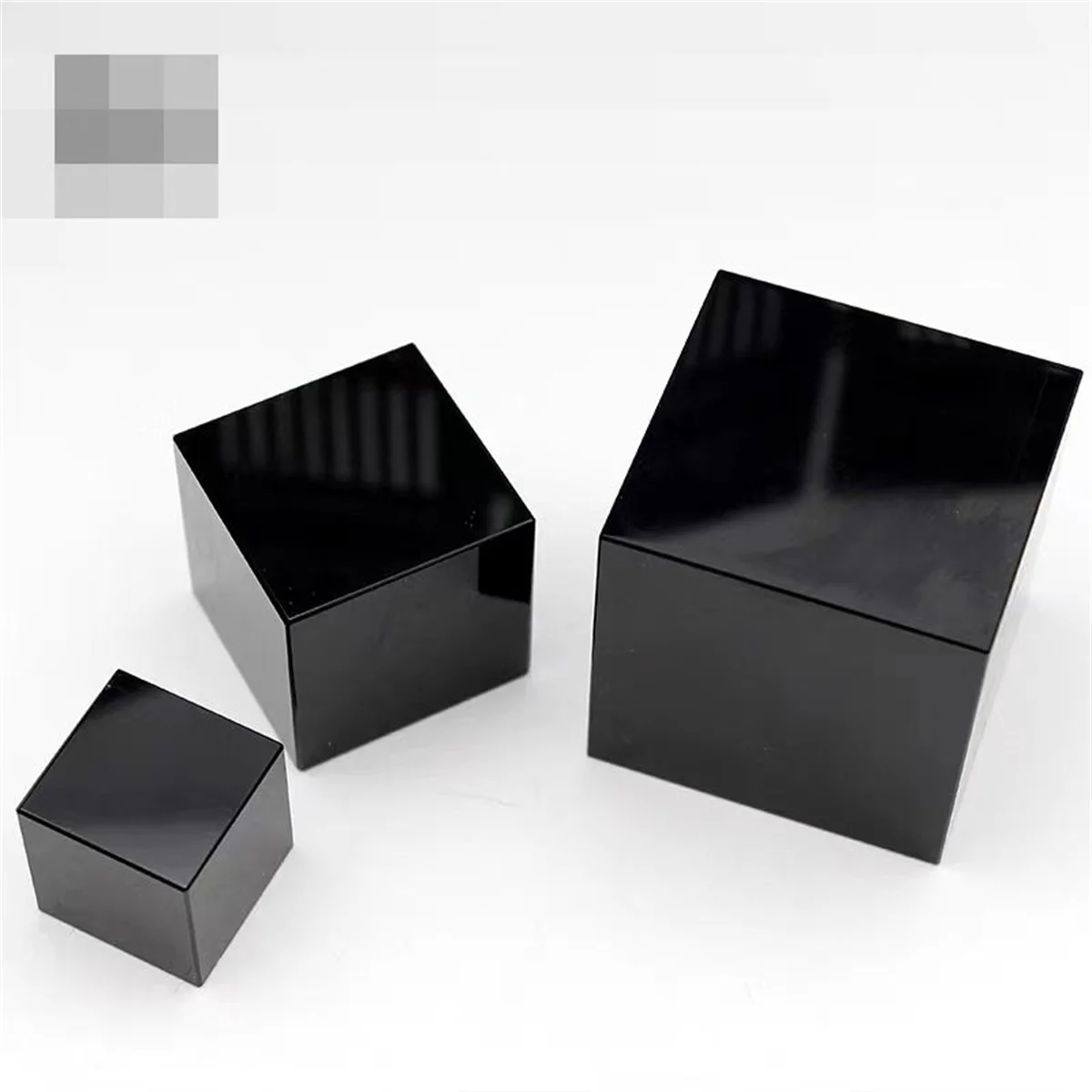 Кристалл обсидиан куб