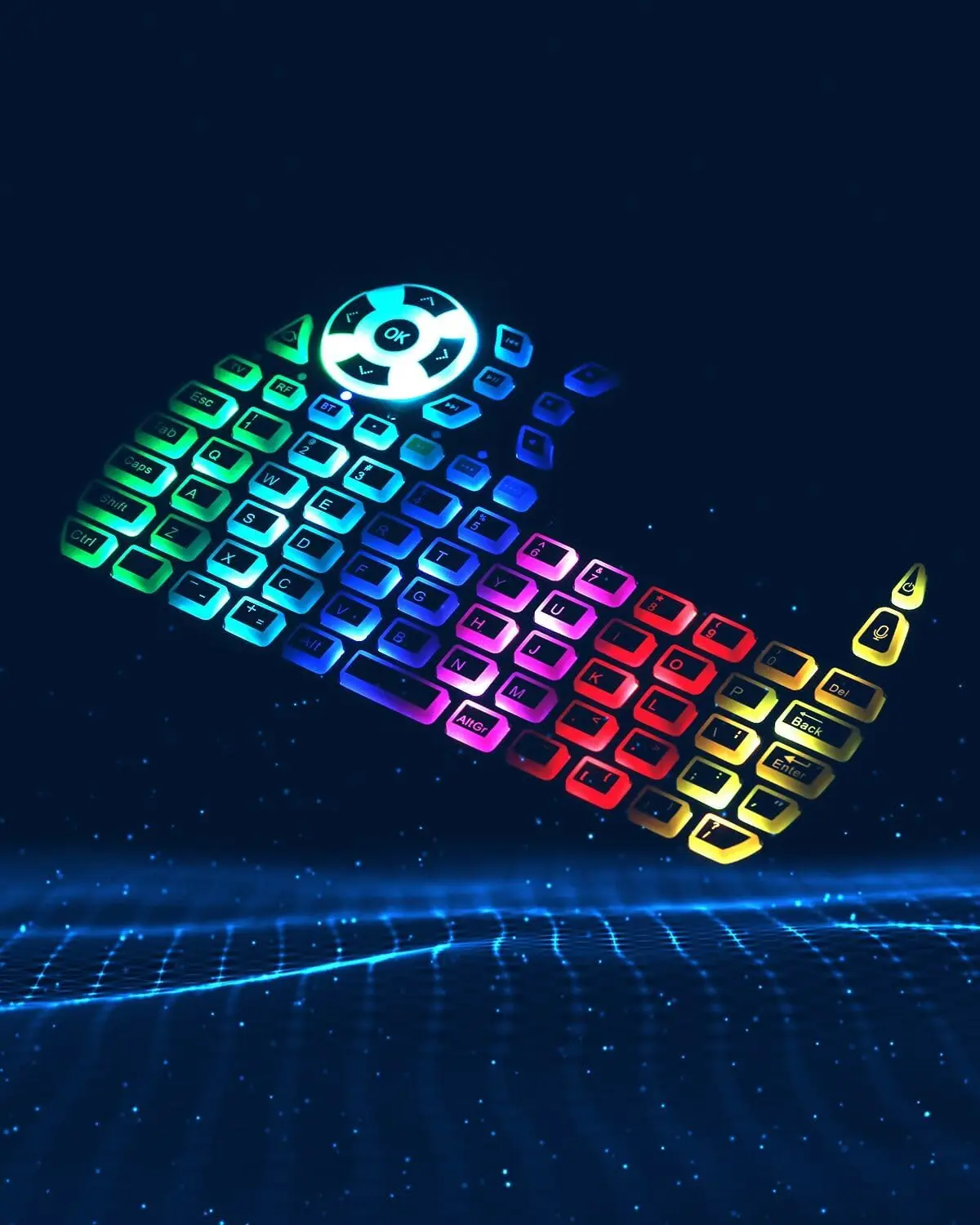 Мини-клавиатура iPazzPort с тачпадом Bluetooth 2 4 ГГц RGB подсветка