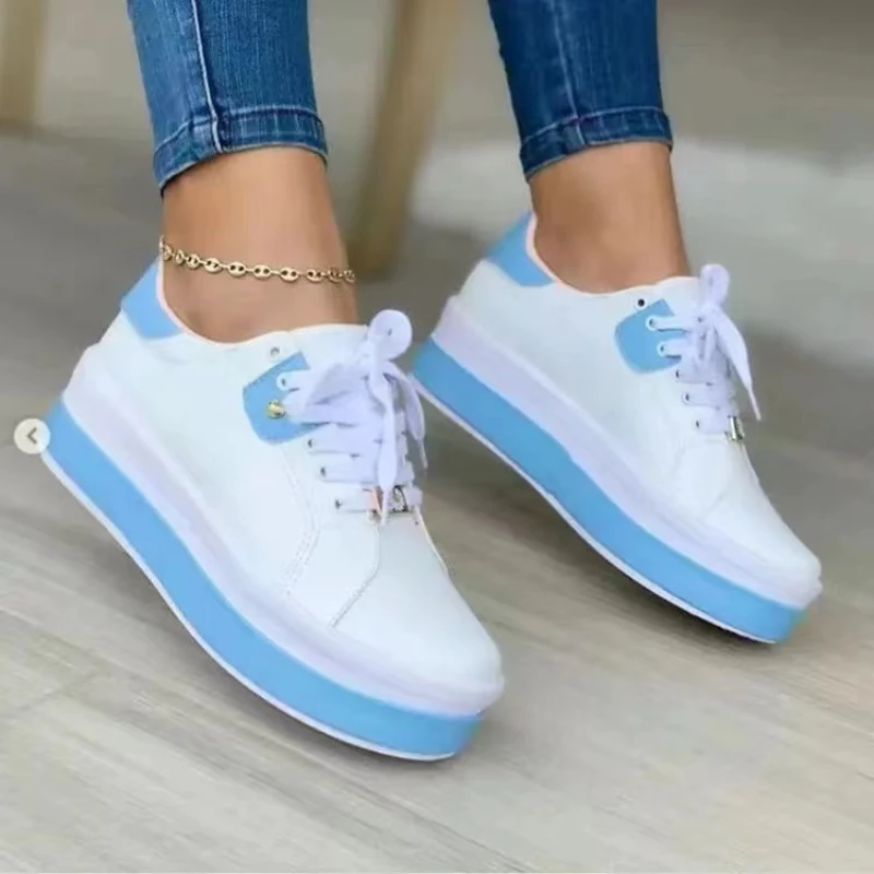 Women Platform Sneakers Trend White Shoes for Women 2023 New Sunflower Decoration Vulcanized Shoes Zapatillas Plataforma Mujer