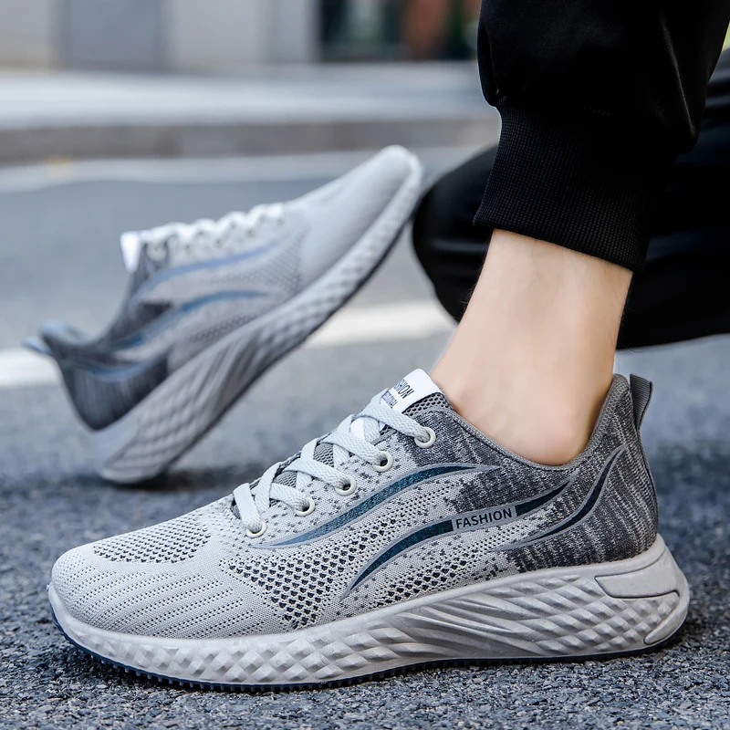 

Кроссовки мужские легкие на шнуровке, повседневные дышащие спортивные туфли, плоская подошва, весна-лето 2023