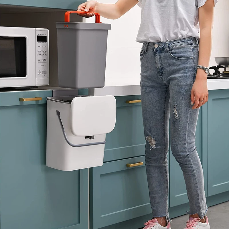 Кухонный мусорный бак 2 4 галлонов со скользящей крышкой под раковину мусорные