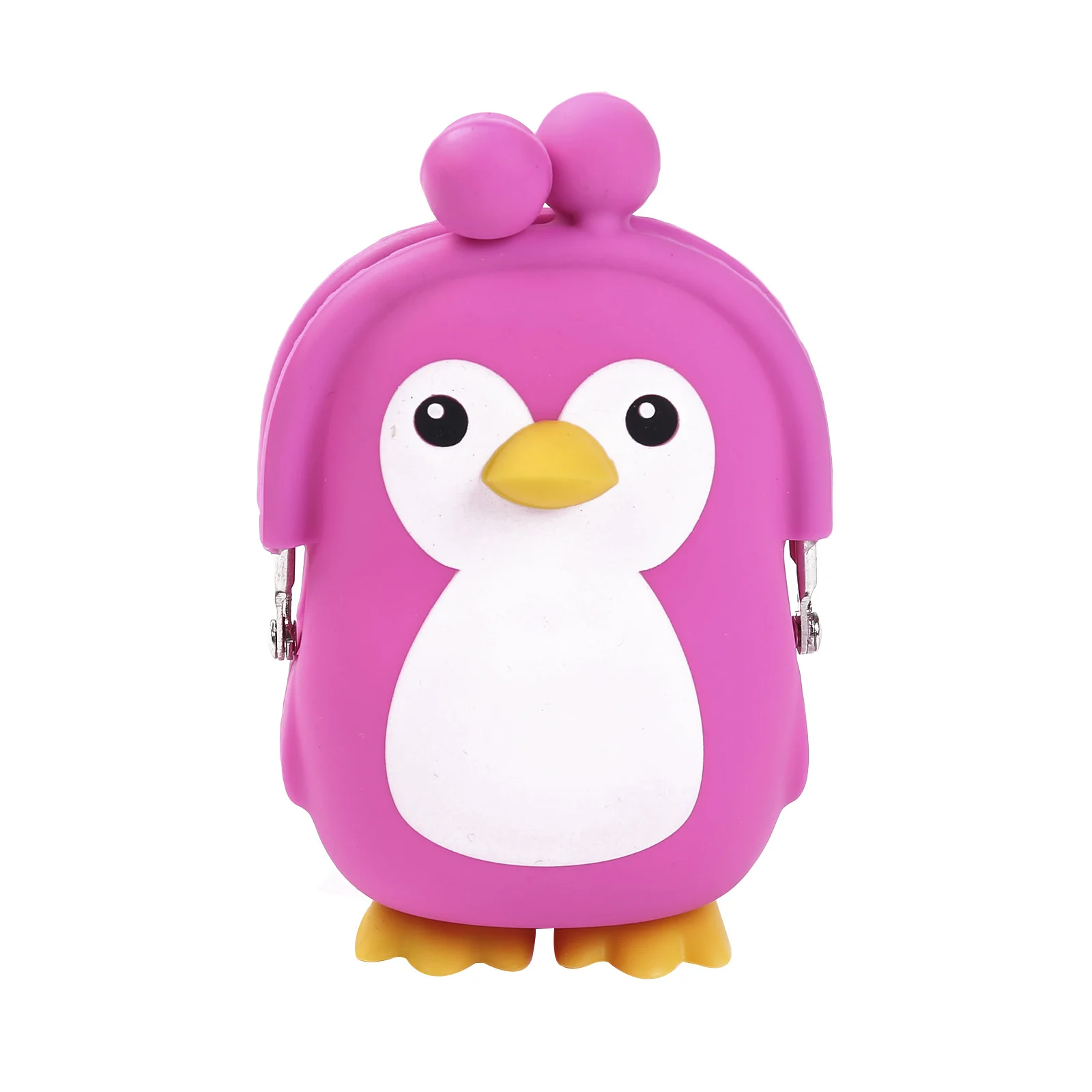 

Children Silicone Coin Purse Portable Cartoon Penguin-Shaped Short Wallet Storage Bag Store Coins and Cash Keys Blue/Black/Pink