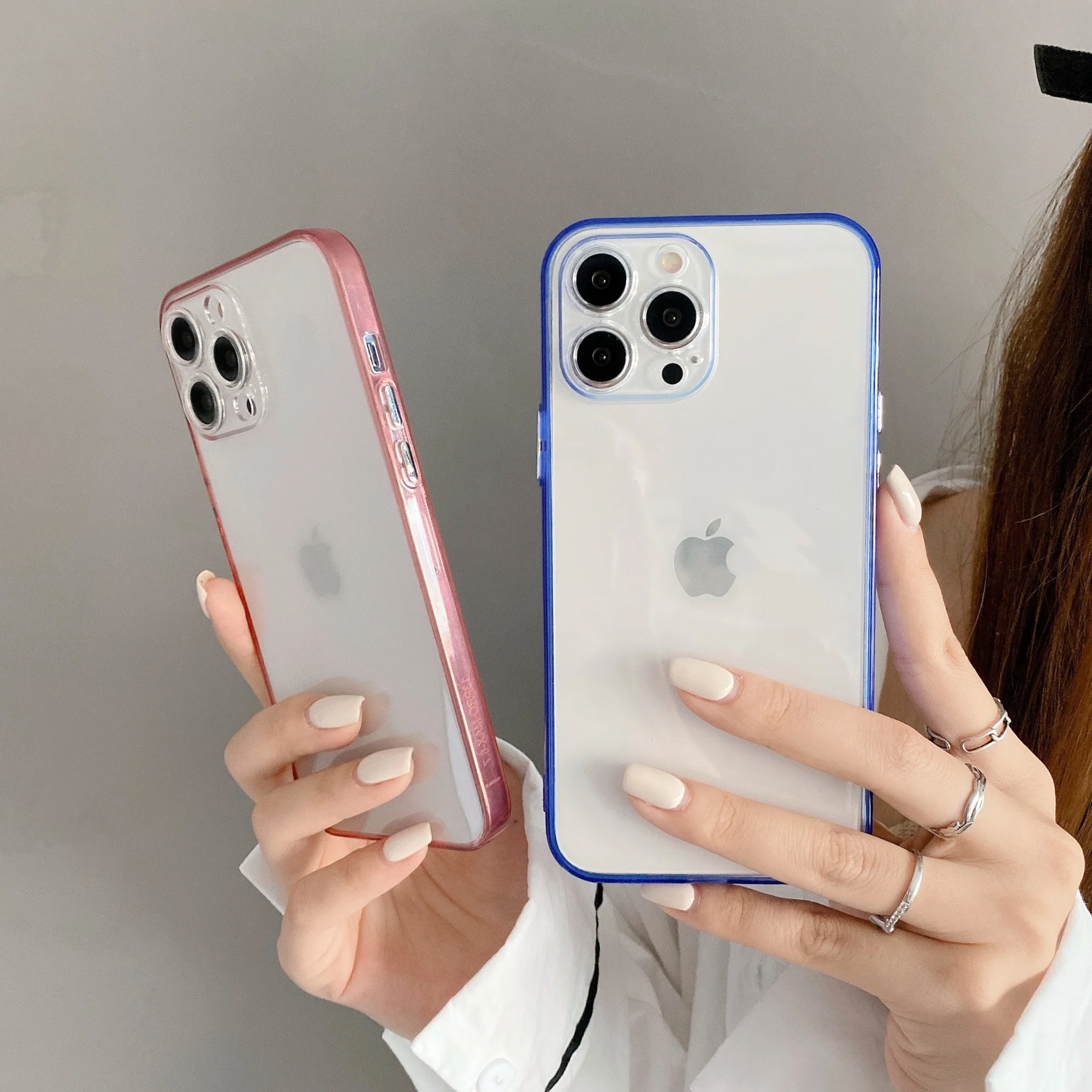 

Прозрачный чехол для телефона из ТПУ с гальваническим покрытием, для iPhone 11 Pro 12 13 Pro Max X XS Max XR