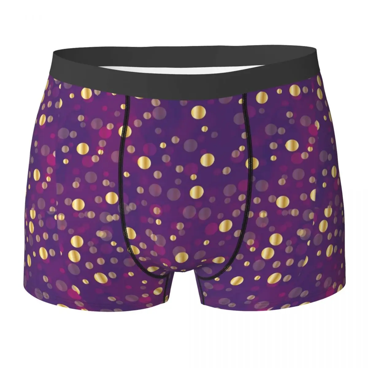 

Нижнее белье в золотистый горошек, мужские трусы фиолетового цвета, дышащие боксеры на заказ, шорты-боксеры, шорты для тренировок, брифы