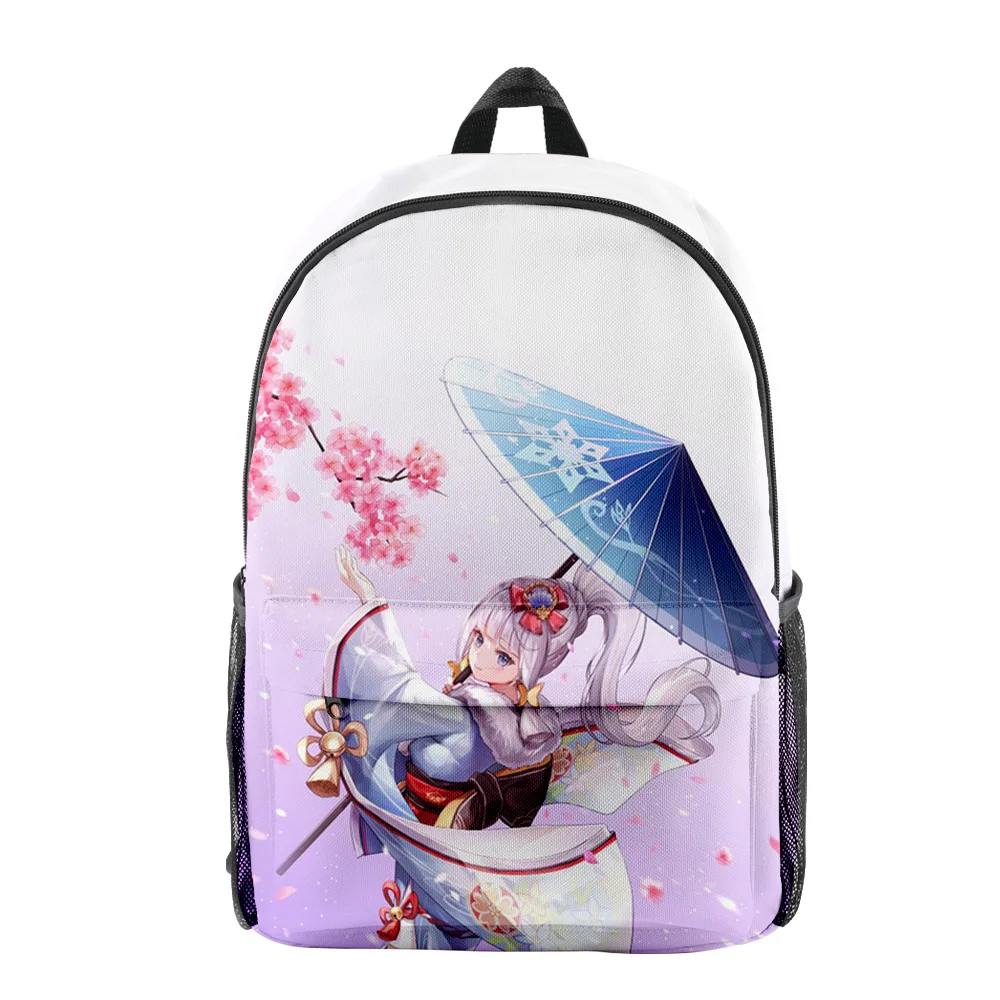 

Trendy Genshin Impact Kamisato Ayaka pupil Bookbag Notebook Backpacks 3D Print Oxford Waterproof Boys/Girls Travel Backpacks