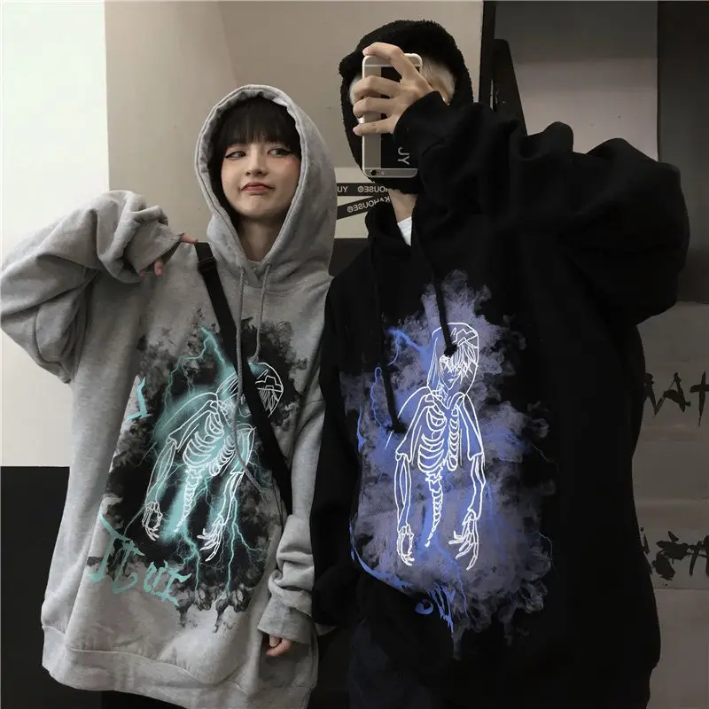 

Streetwear Hoodie for Women Grunge Y2k Skeleton Designer Graphic Hooded Sweatshirt Essentials Hoodies Stranger Things Vintage