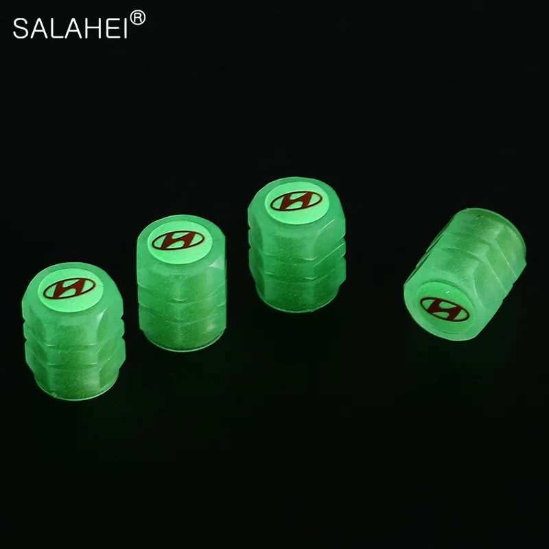 

Car Luminous Tire Valve Stem Caps Wheel For Hyundai i30 ix35 ix25 i20 solaris accent tucson Sonata Auto Tire Styling Accessories