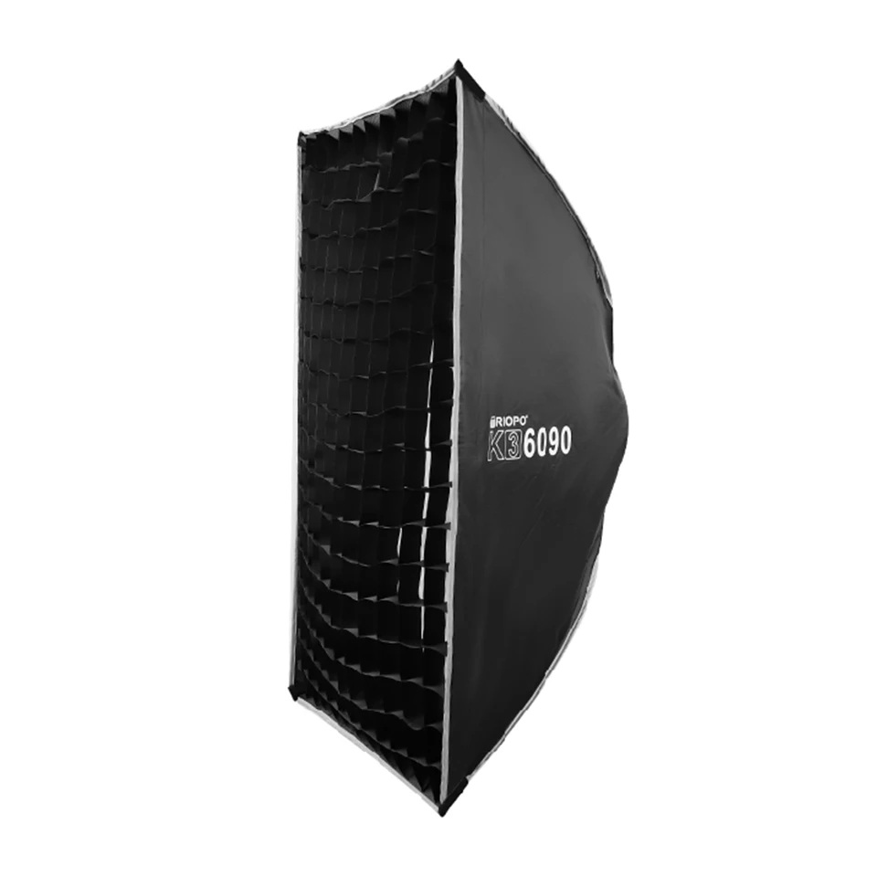 Фото TRIOPO K3-6090 K3-30120 Портативный прямоугольный софтбокс с сотовой решеткой и быстрым креплением Bowens для светодиодных видеосветильников №2