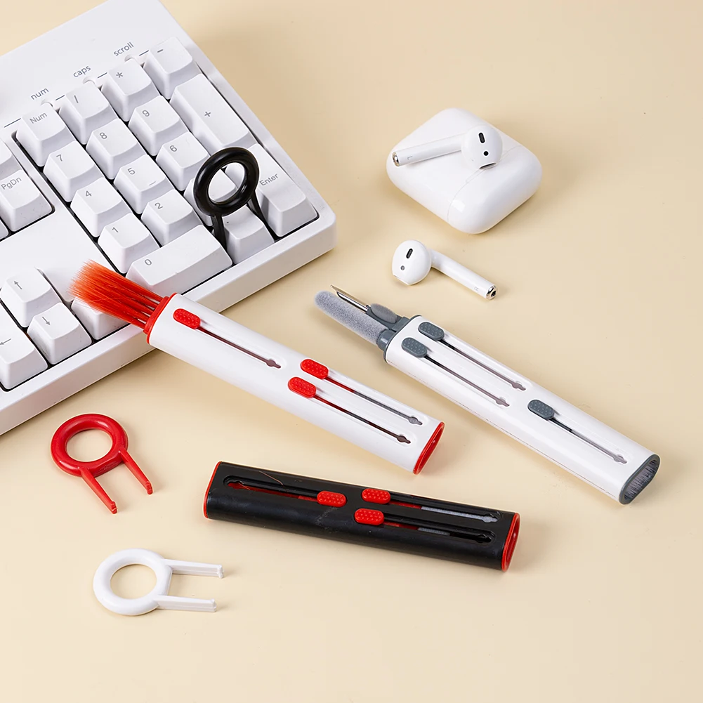 

Earphone Cleaner Brush Pen Kit Headphone Cleaning Brush for Airpods Headset Keycap Puller Household Cleaning Tools