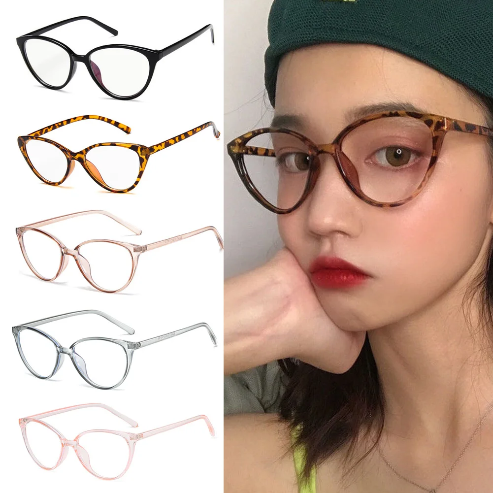 

Anti-Blue Light Glasses Office Cat Eye Eyeglasses Women Blue Blocking Oversized Big Size Computer Goggles