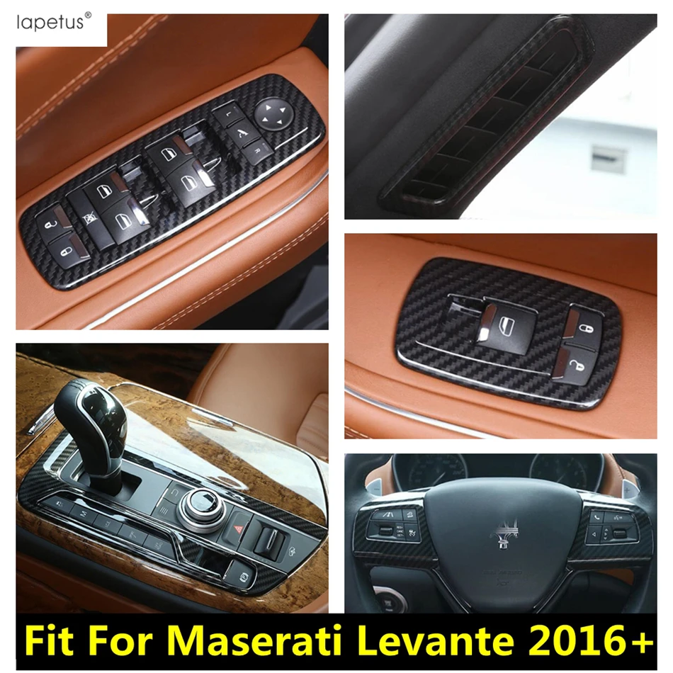 

Рулевое колесо из углеродного волокна/панель шестеренок/стойка A Air AC/крышка оконного подъемника, отделочные аксессуары для Maserati Levante 2016 - 2020