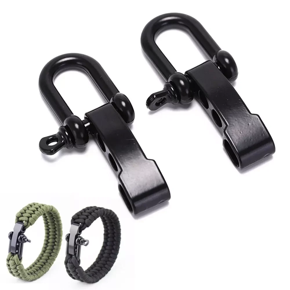 

Stainless Steel Black U Anchor Shackle Buckle Screw Pin Paracord Bracelet Accessories Outdoor Survival Rope Fittings