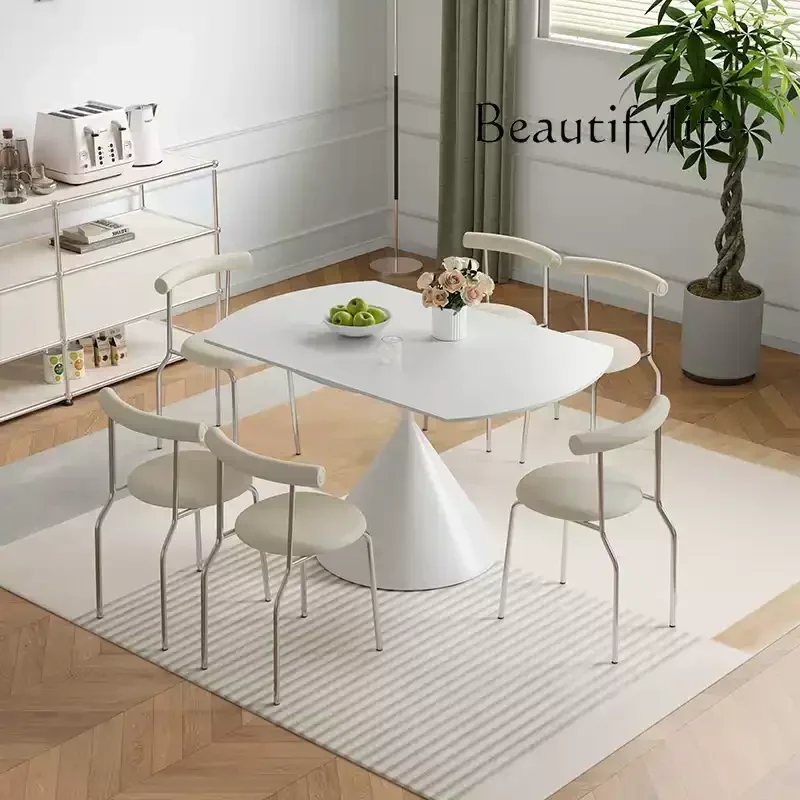 Скандинавский телескопический обеденный стол из каменной плиты бытовой круглый