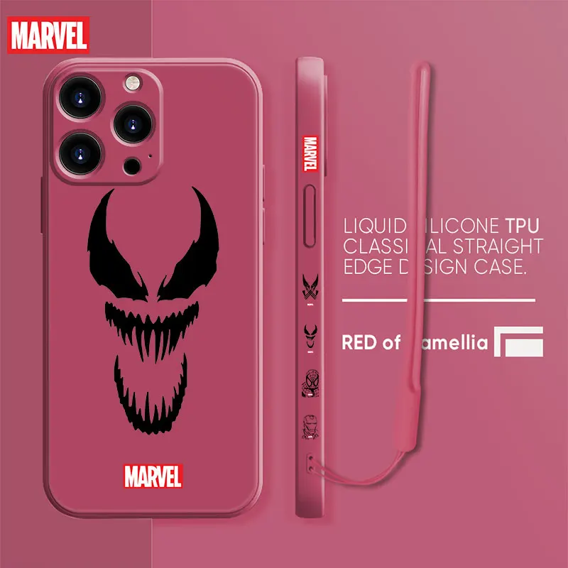 

Black Style TPU Marvel Line Venom Wolverine Liquid Coque Case for iPhone 14 13 12 11 Pro Max XR XS 7 8 Plus SE 6+ iphone12 Phone