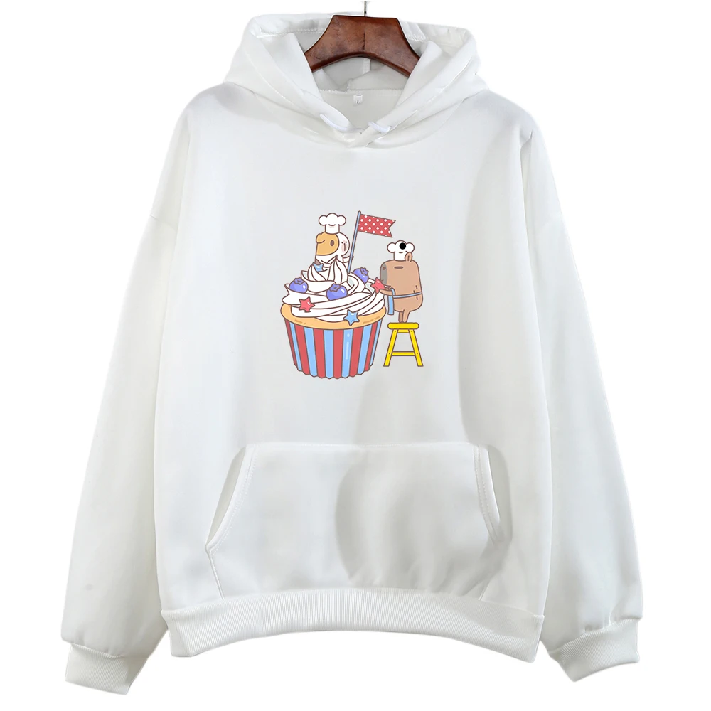 

Domesticated Guinea Pig Animal Aesthetic Hoodie WOMEN Cartoon Kawaii/Cute Anime Graphic Sweatshirt Manga/Comic Stick Figures Top
