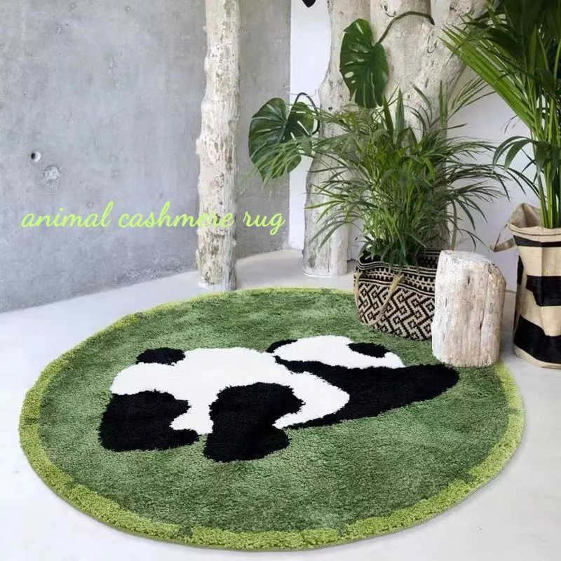 

Home Round Carpet Cute Cartoon Animal Soft Rug Children's Room Bedroom Rugs Cashmere Bedside Carpets Home Living Room Sofa Mat