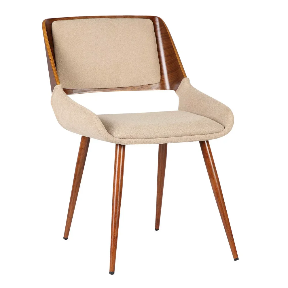 

Mid-Century Dining Chair In Walnut Wood and Fabric 25.00 X 20.00 X 31.00 Inches
