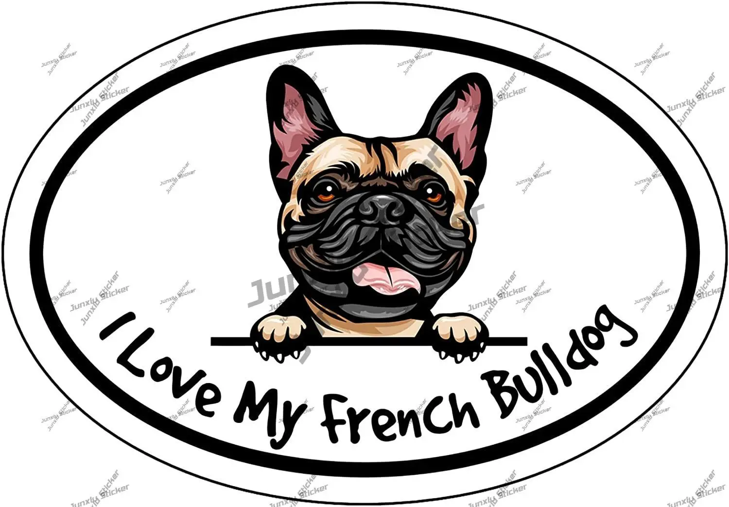 Виниловая наклейка I Love My French Bulldog на бампер для ноутбуков окон автомобилей