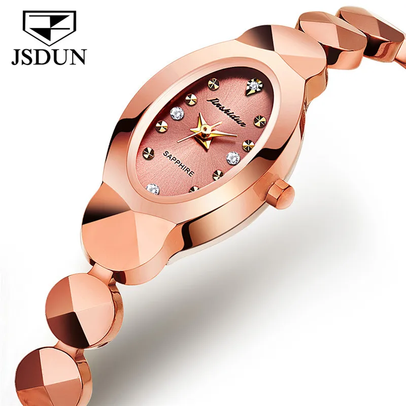 

JSDUN Women Watch Simple Tungsten steel ultra-thin Quartz Movement Fashion Ceramic Waterproof Mini Luxurious Watch For Women