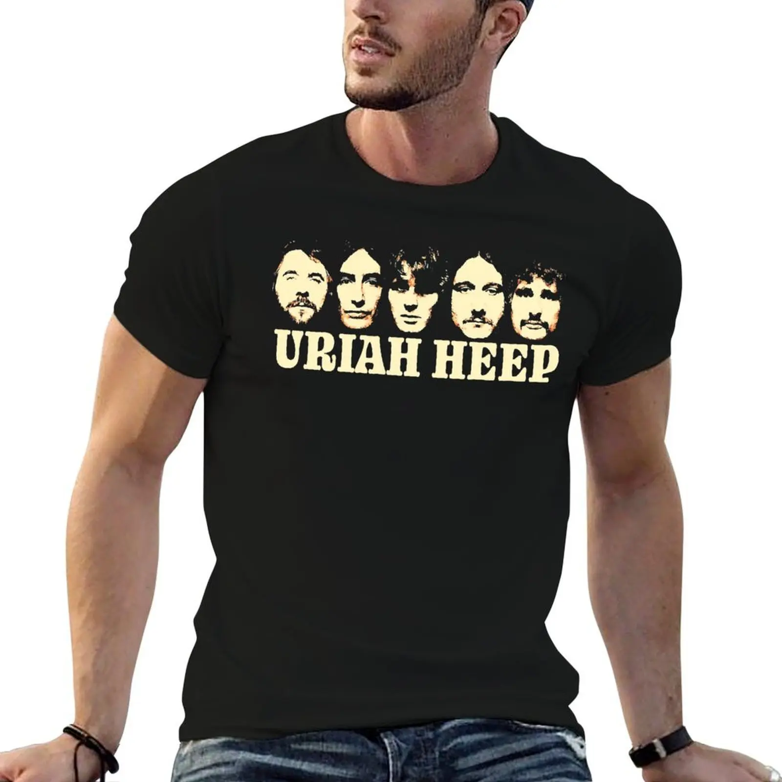 Фото Классическая футболка Uriah Heep, повседневная рабочая футболка №1