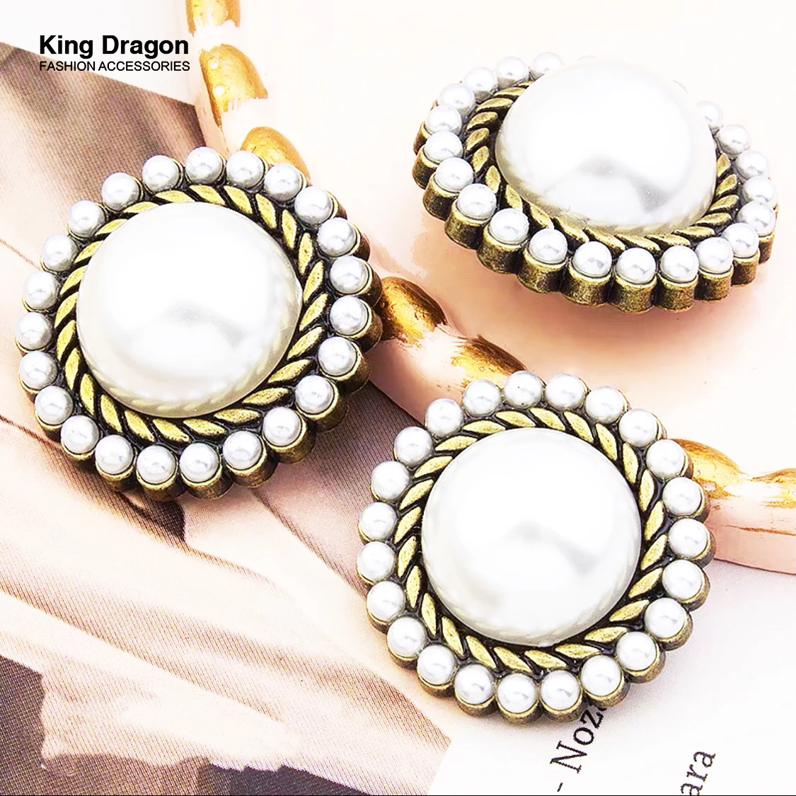 Новое поступление 6 шт. античные Стразы Декор металлические золотые жемчужные