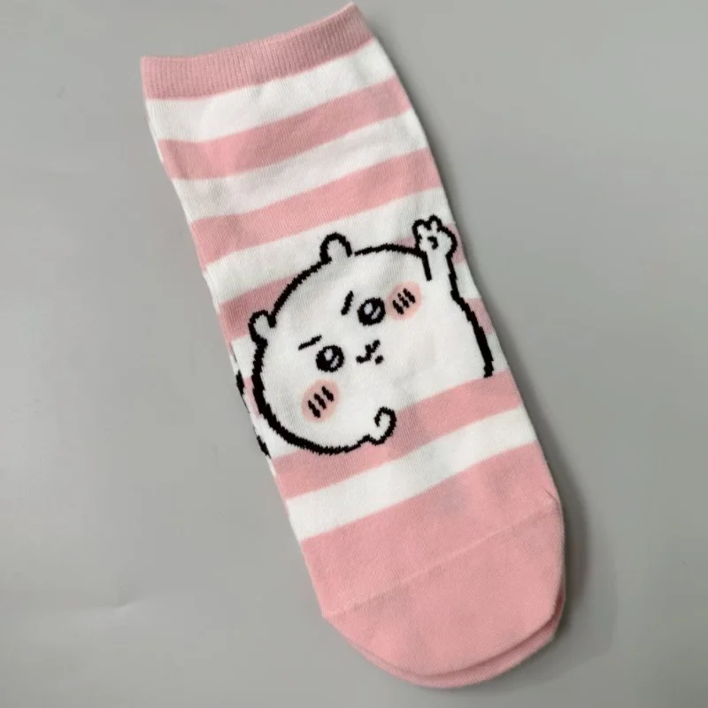 Фото Носки Chiikawa Hachiware Usagi Kawaii с аниме-принтом, полосатые, для взрослых, удобные, милые, сохраняющие тепло, подходят для всех сезонов №4