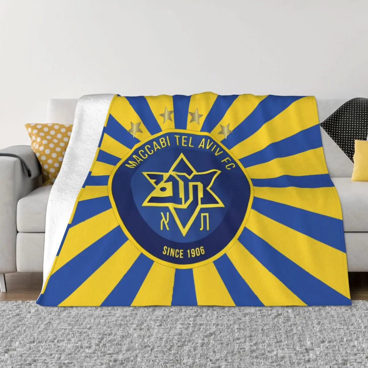 

Maccabi Tel Aviv Fc Flannel Throw Blanket Cover Blanket Super soft Polyester Warm durable high-quality one-sided blankets