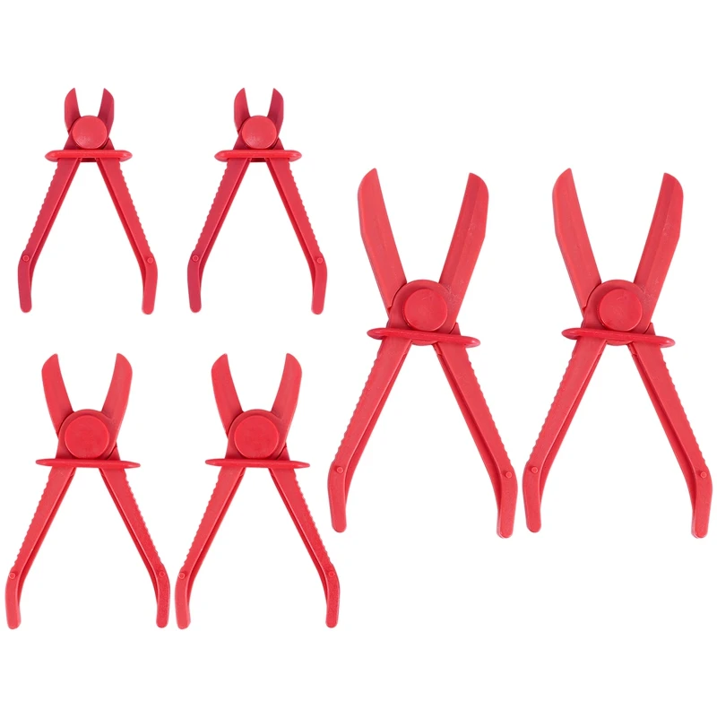 

6 шт./упаковка, плоскогубцы-зажимы для шлангов тормозов, топливных шлангов, газовых линий, шлангов охлаждающей жидкости, шлангов радиатора