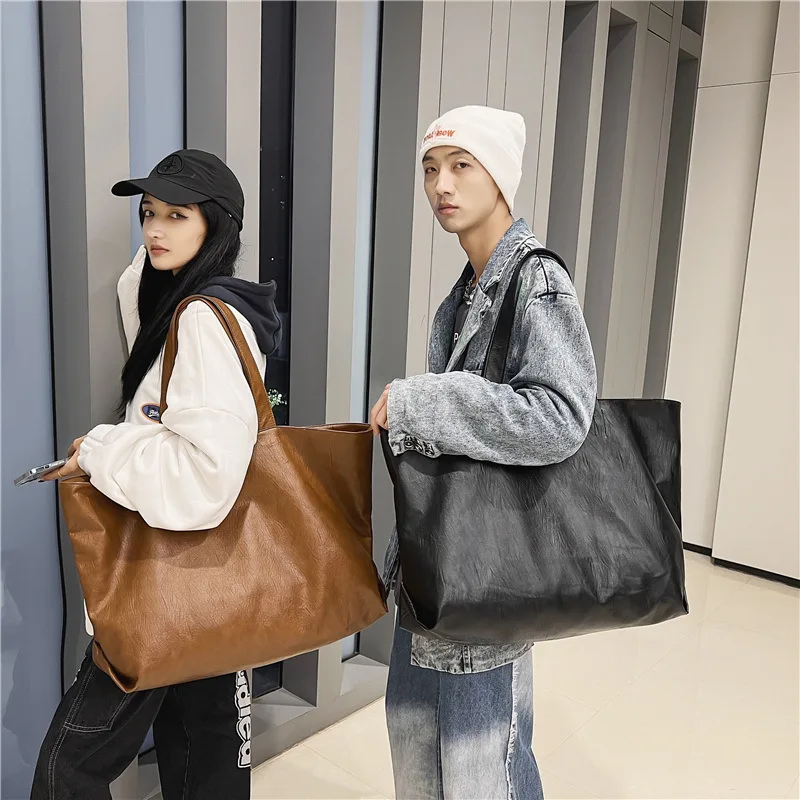 

2023 Extra Big Capacity Leather tote bags Brown Black Commutting Large bags for women Fashion women bag Brand ladies hand bags