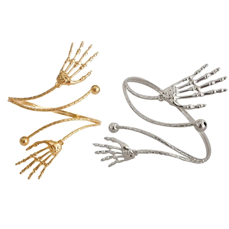 

Elegant Metal Skeleton Armband Punk Metal Coiled Skeleton Spiral Upper Arm Cuff